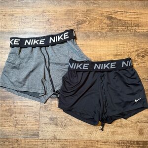 Nike Women's Gray and Black Shorts